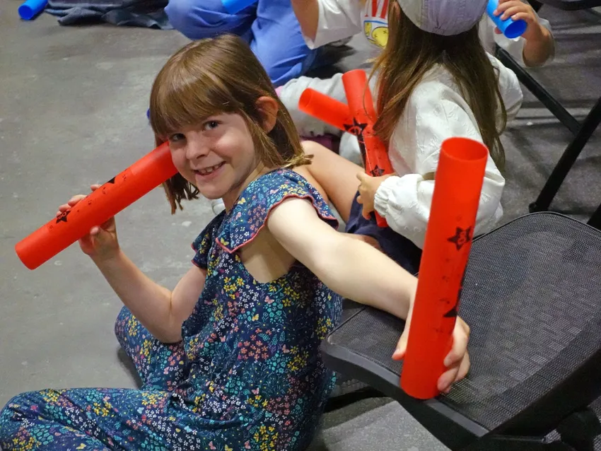 A child learning percussion
