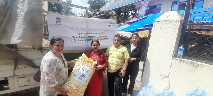 Images from Pragya's distribution of emergency aid on the 8th September 2026