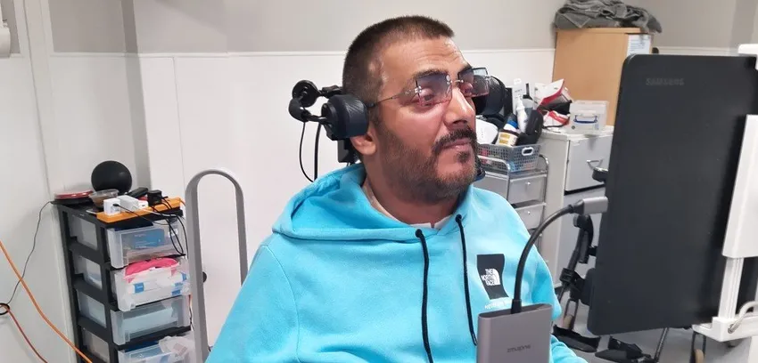 Patient using assistive technology