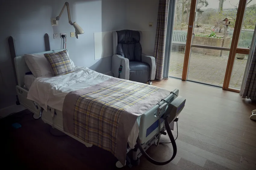 Empty hospice bed