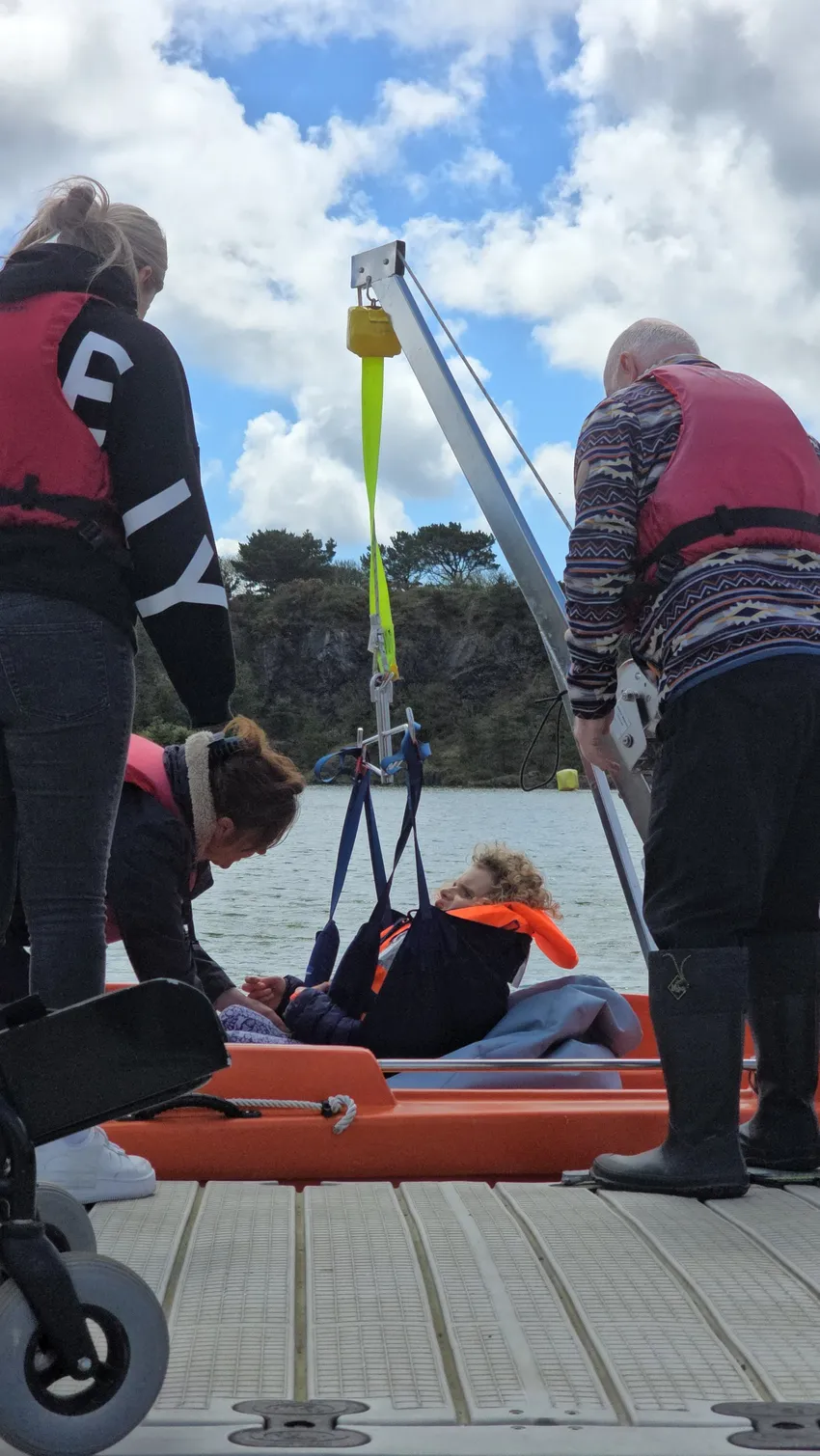 Accessible hoist being used for our SEND Sailing Programme