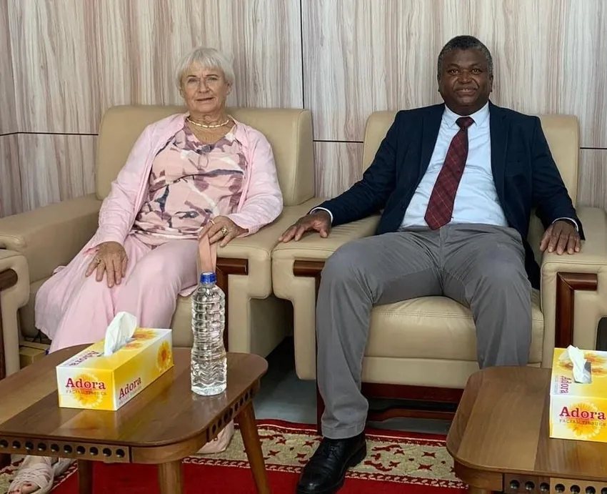 AOT rep in The Gambia, Lady Kira Dalton, in a meeting with the Health Minister
