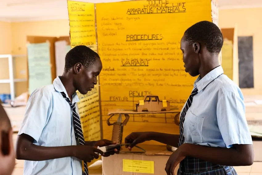 Students competing at a science fair