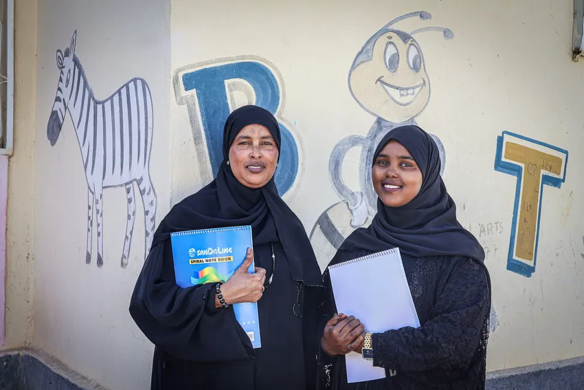 2 female public school teachers at a primary school in Hargeisa, Somaliland