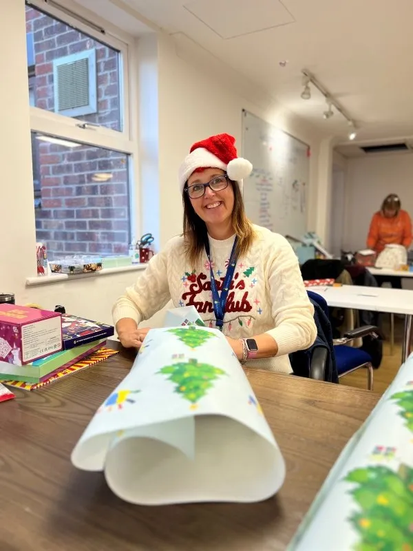 Wrapping the gifts at Kids Inspire