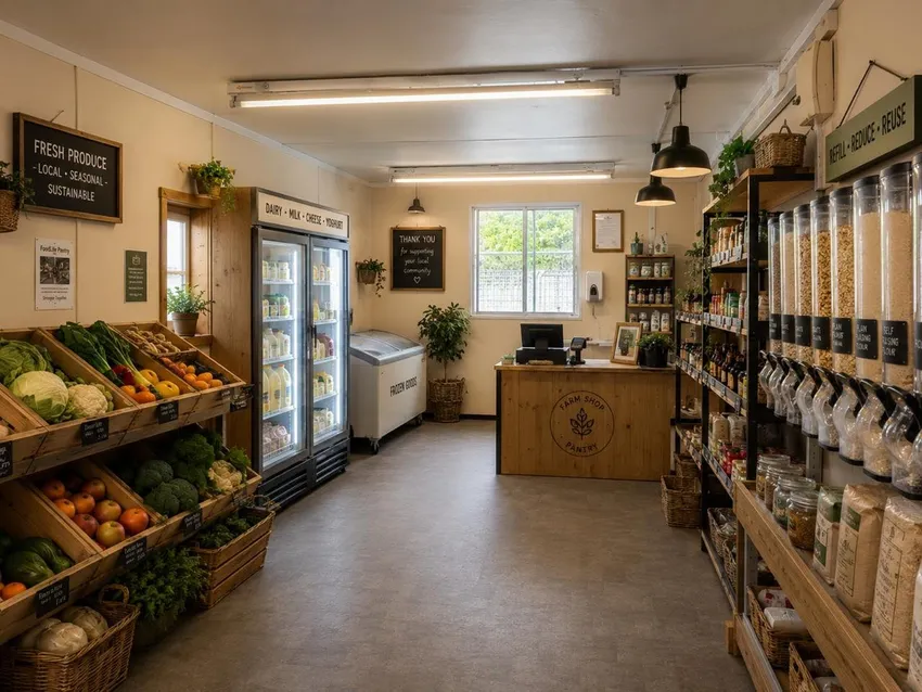 AI image of proposed interior of Dignity Supermarket