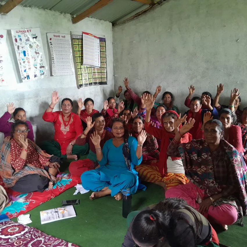 Women's group share "Highlighting Hygiene' ideas