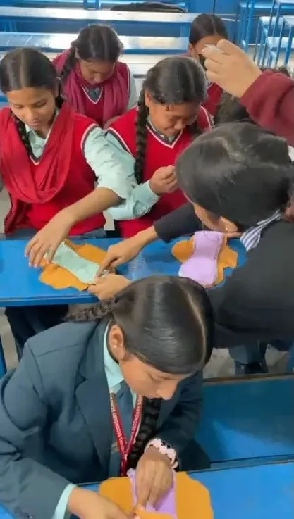 School group, 'Menstruation Matters' - making Dignity packs