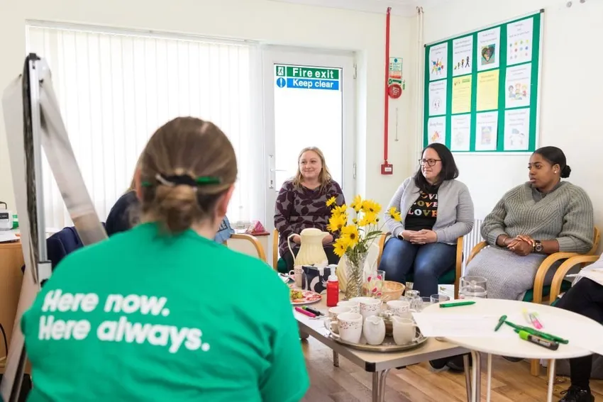 A Welcare Family Support Worker delivering a parenting group.
