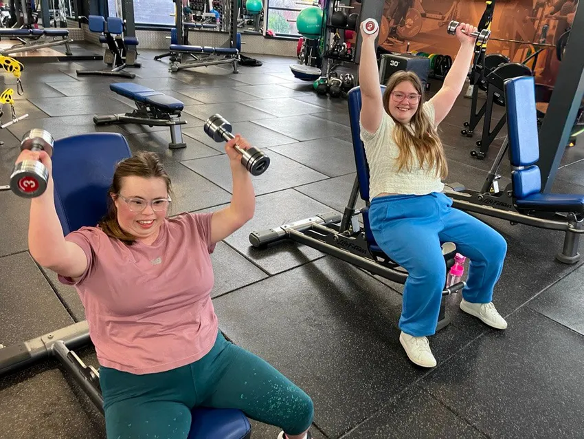 Out at the gym!