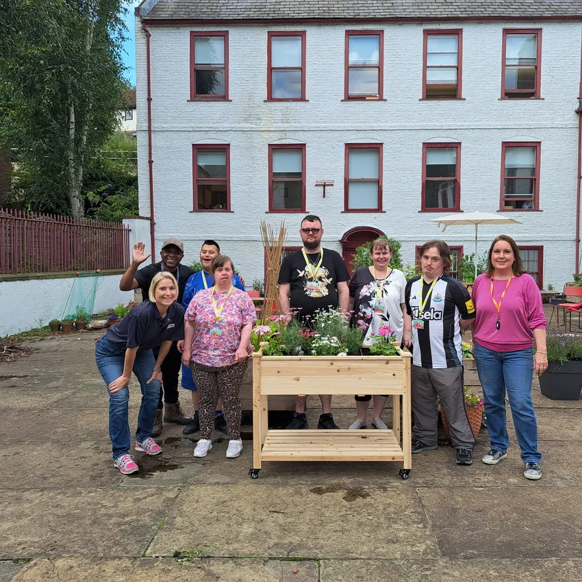 Adults with SEND from Journey Enterprises enjoying volunteering in Live's Community Garden