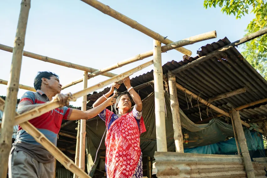 Woman building safe, secure home