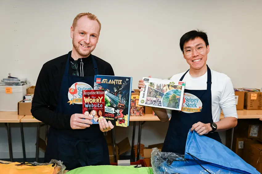 Stripey Stork volunteers toys and books