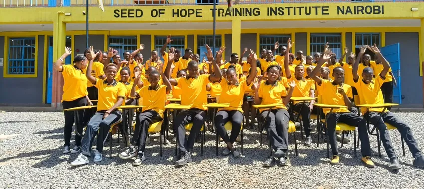 Seed of Hope Nairobi students at new desks