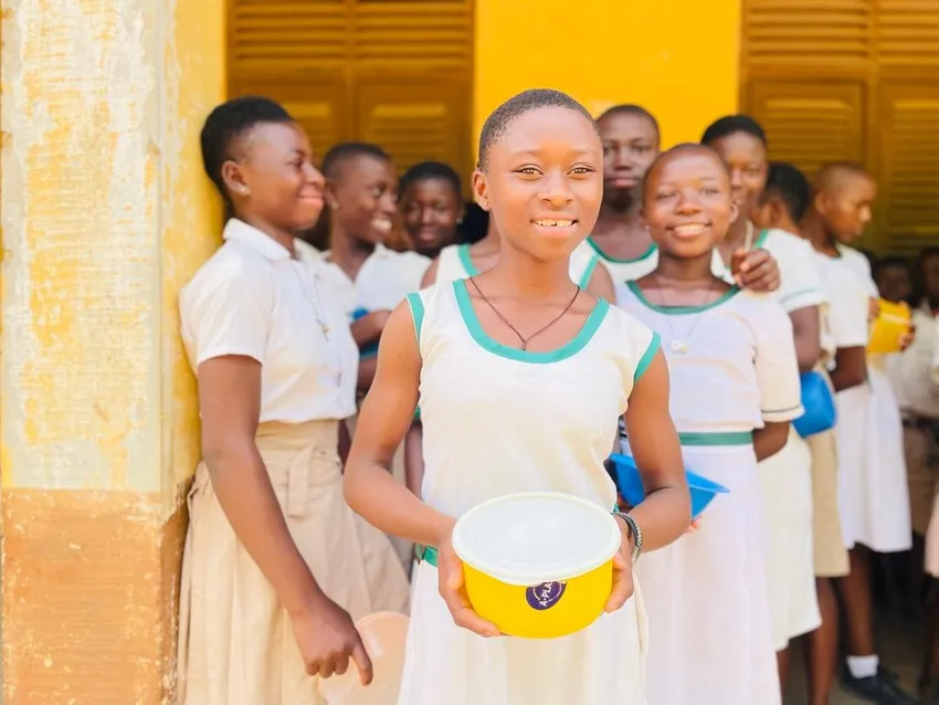 Shiela's journey is starting with a bowl of food ... what will she and her fellow pupils at Basebele school achieve?