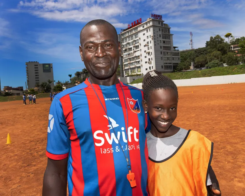 Coach and player at our Football Project