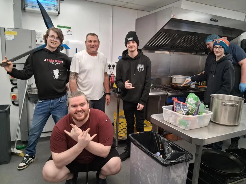 Cooking dinner at Amber