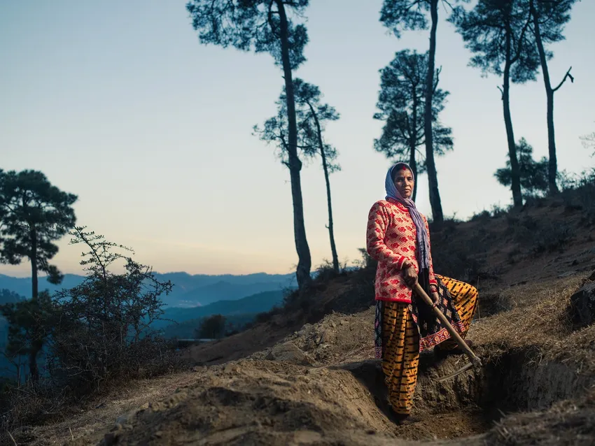 Uttarakhand Woman Digging Trench