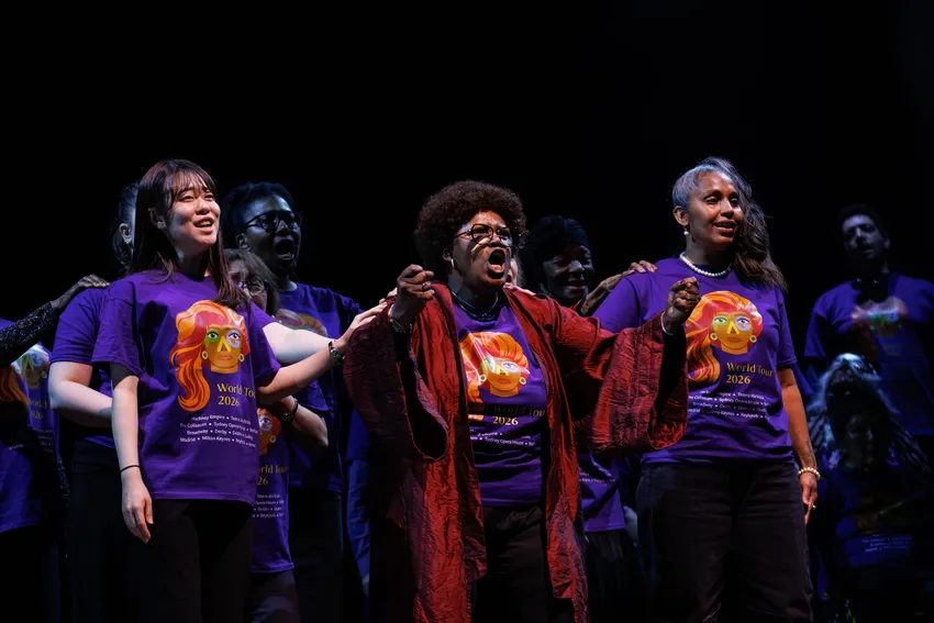 Streetwise Opera performers singing on stage.