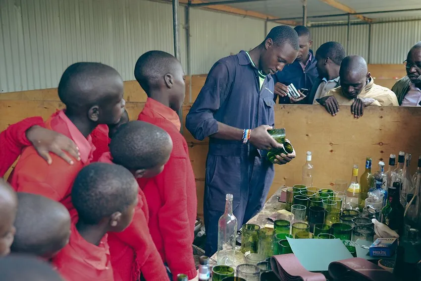 Community members learning new conservation skills
