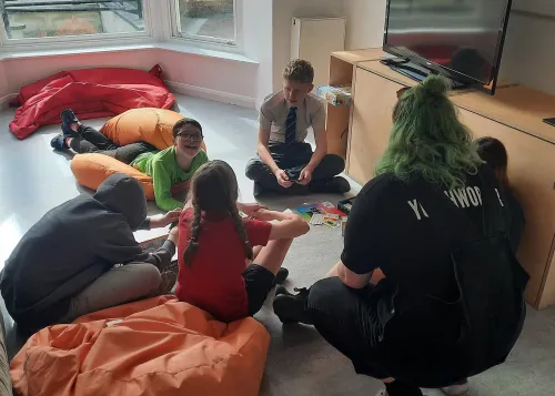 Connecting over a game at youth club