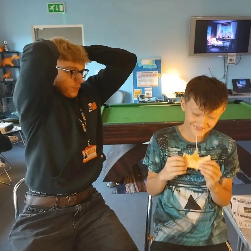 Cheese Pull fun at youth club