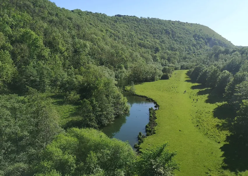 Ariel shot of the beautiful River Wye and its valley