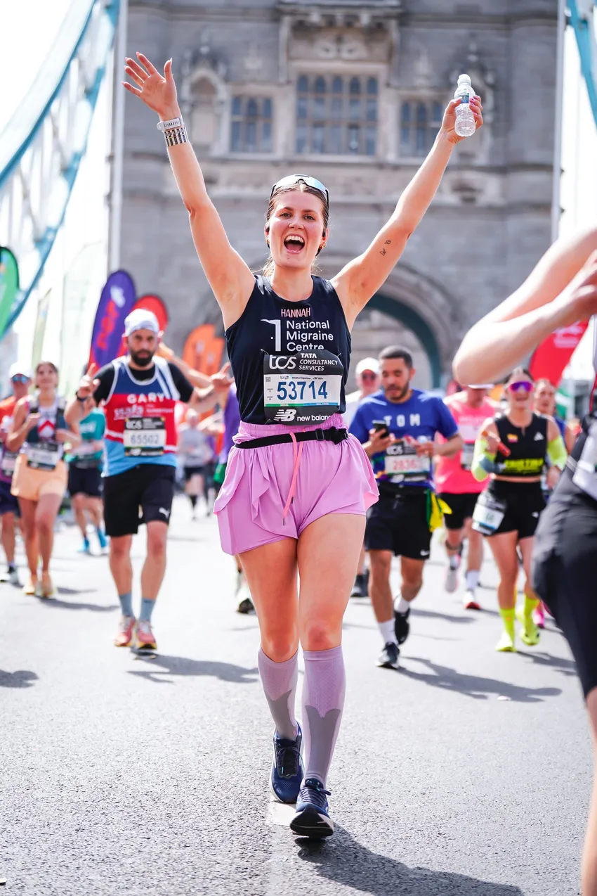 Hannah running the London Marathon for the National Migraine Centre