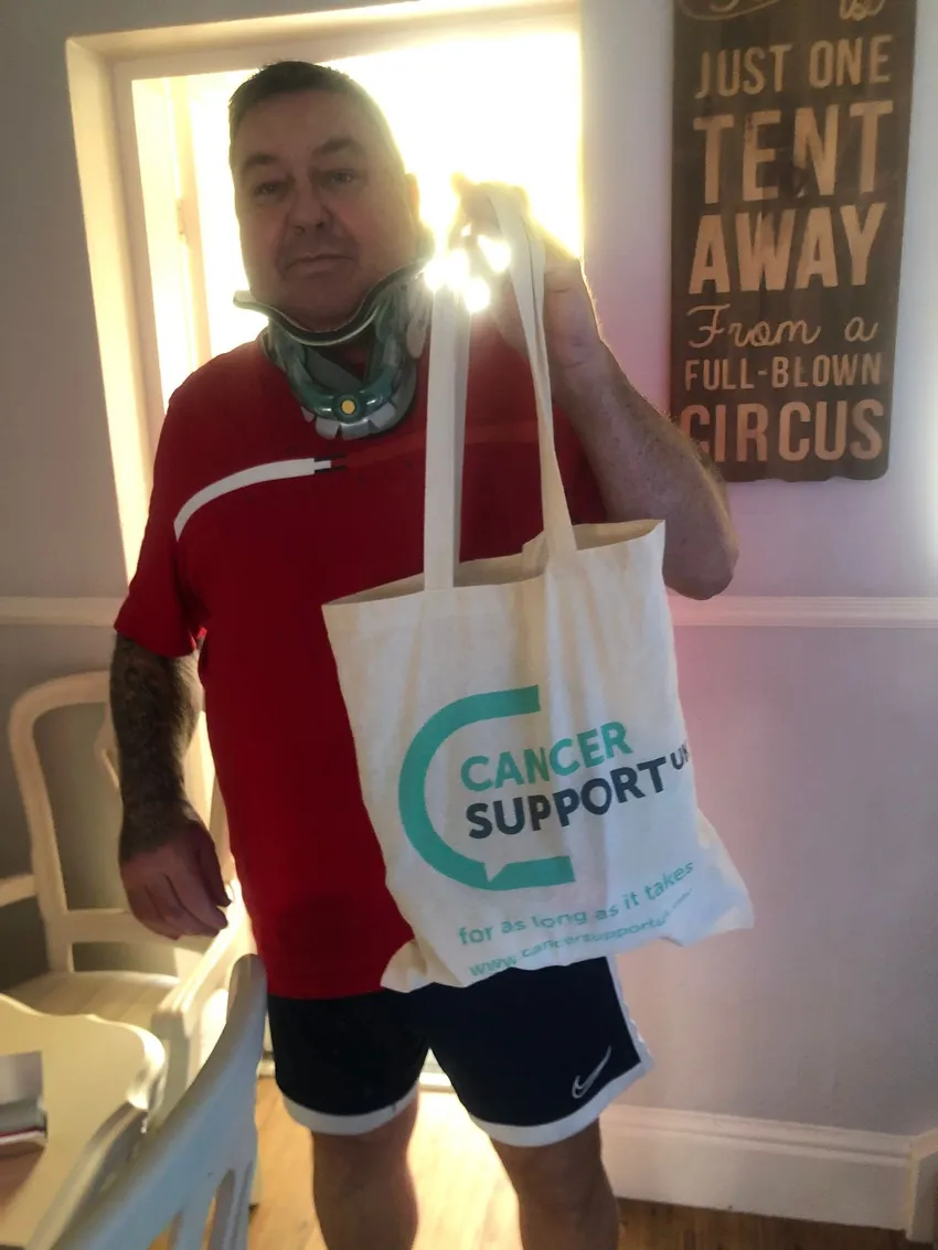 Dale with his Cancer Kit