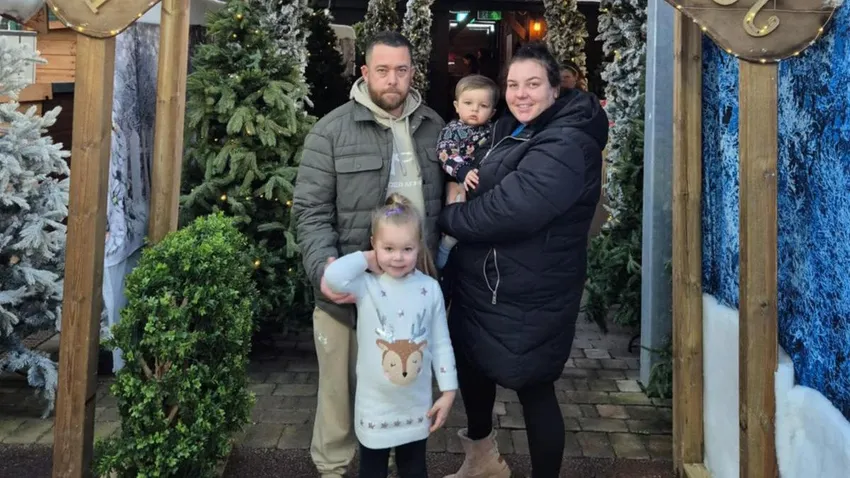 Christmas day out for a family