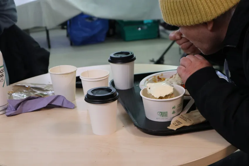 Male client enjoying one of our hot meals
