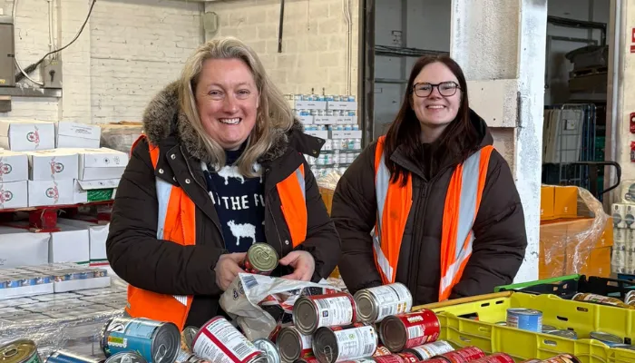 Volunteers Packing Christmas Food