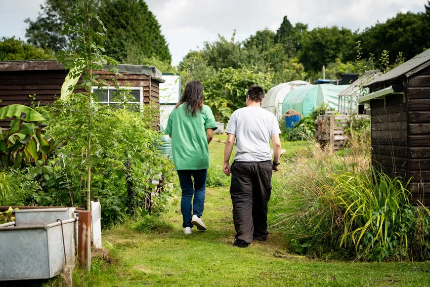 People in garden