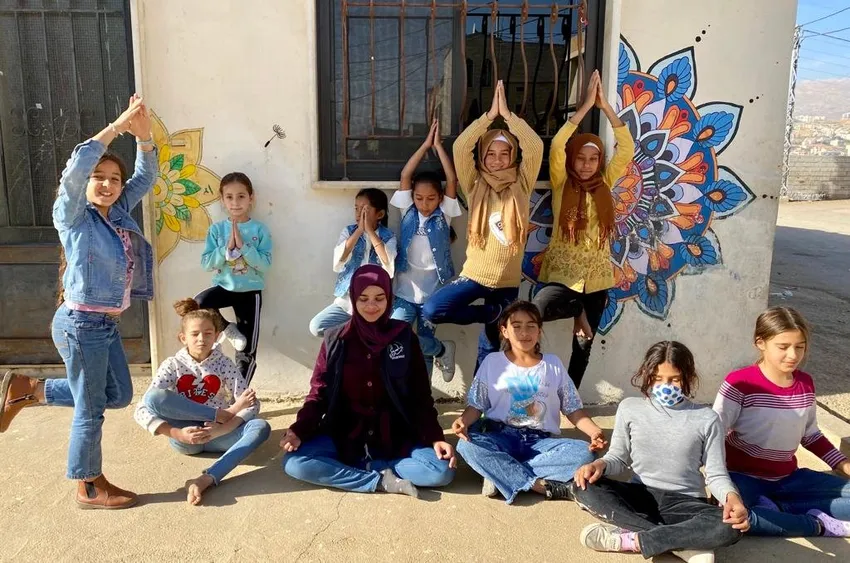 Yoga for children in a refugee community centre