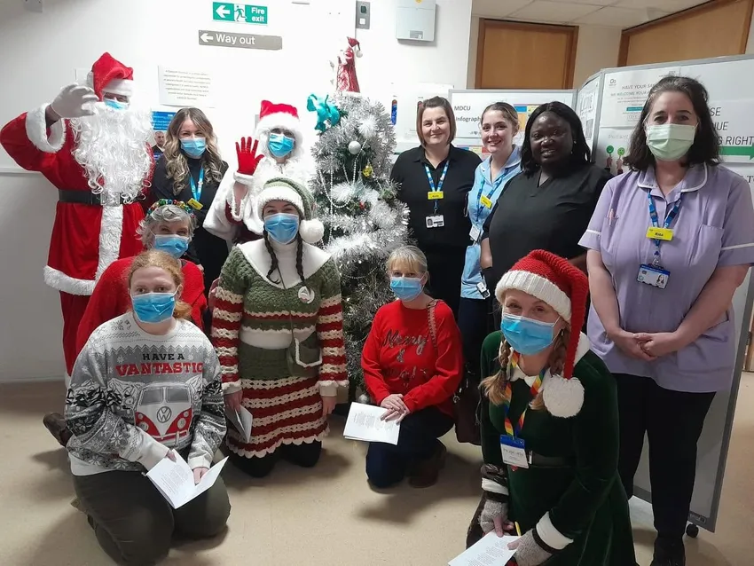 Santa visits Warwick Hospital in December 2025