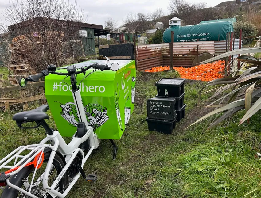 E-bike with compost at Nurture Through Nature