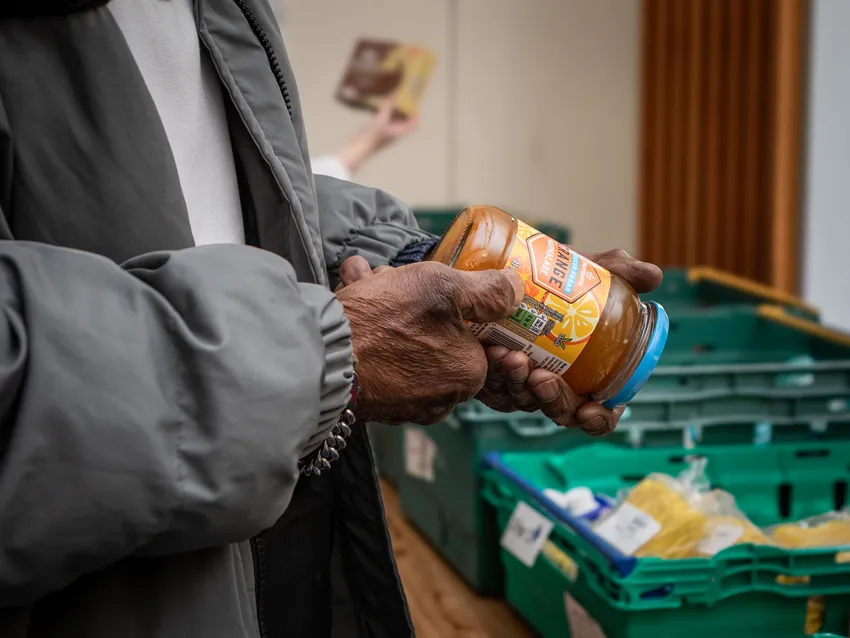 Client picking food at Pop Up Pantry