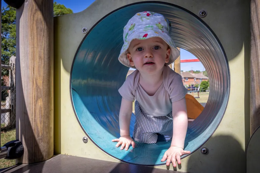 Child enjoying playground activities