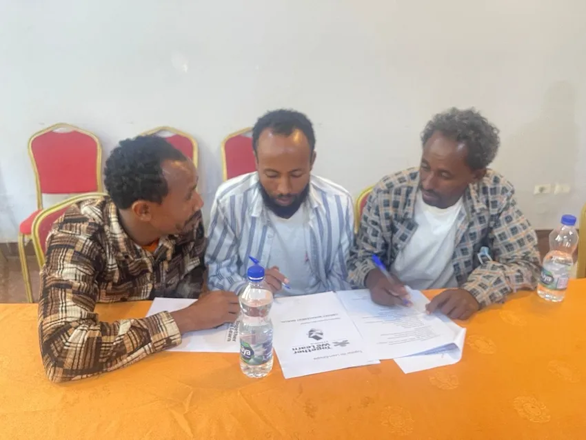 Rural Teachers Working in a Group During Practical Library Support in Oromia