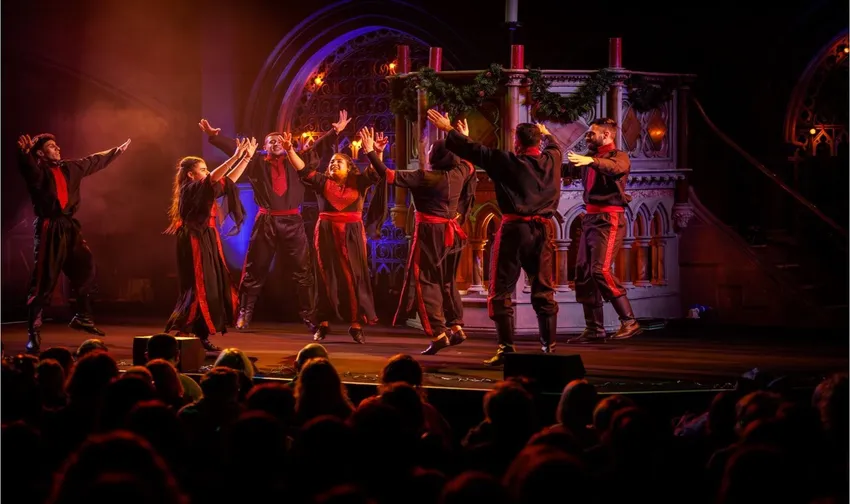 Young people perform traditional Palestinian Dabke dance