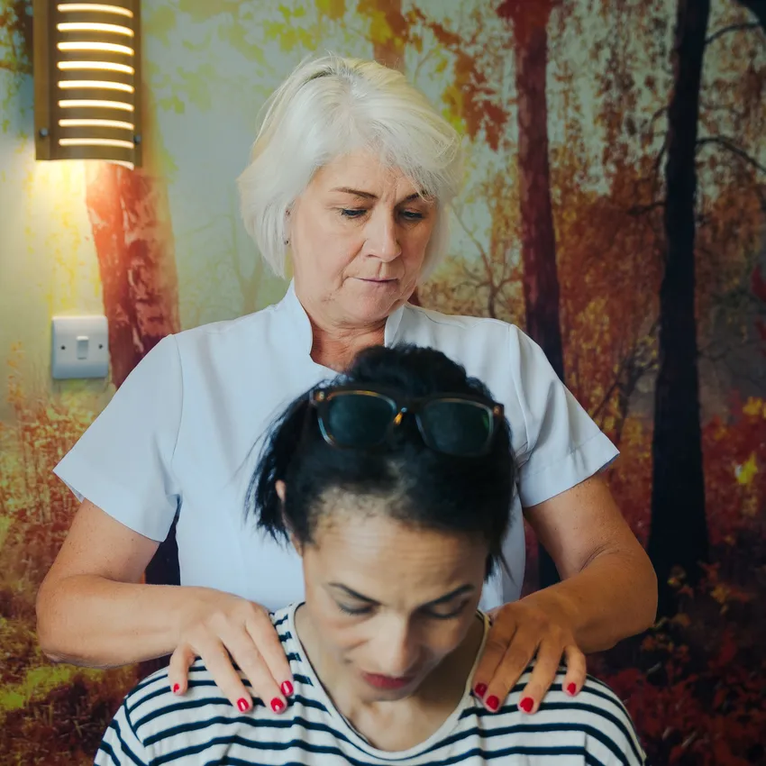 A client receiving a massage