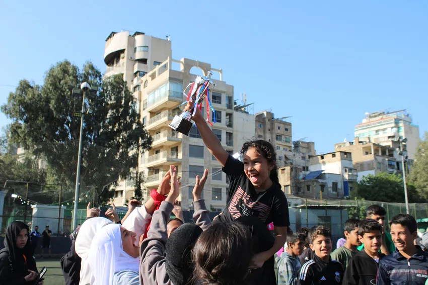 Celebrating a win for Alsama cricket!