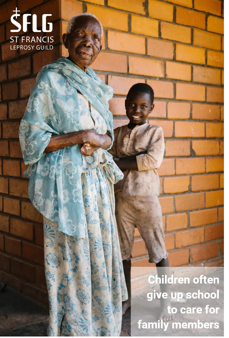 Children often care for family members with leprosy