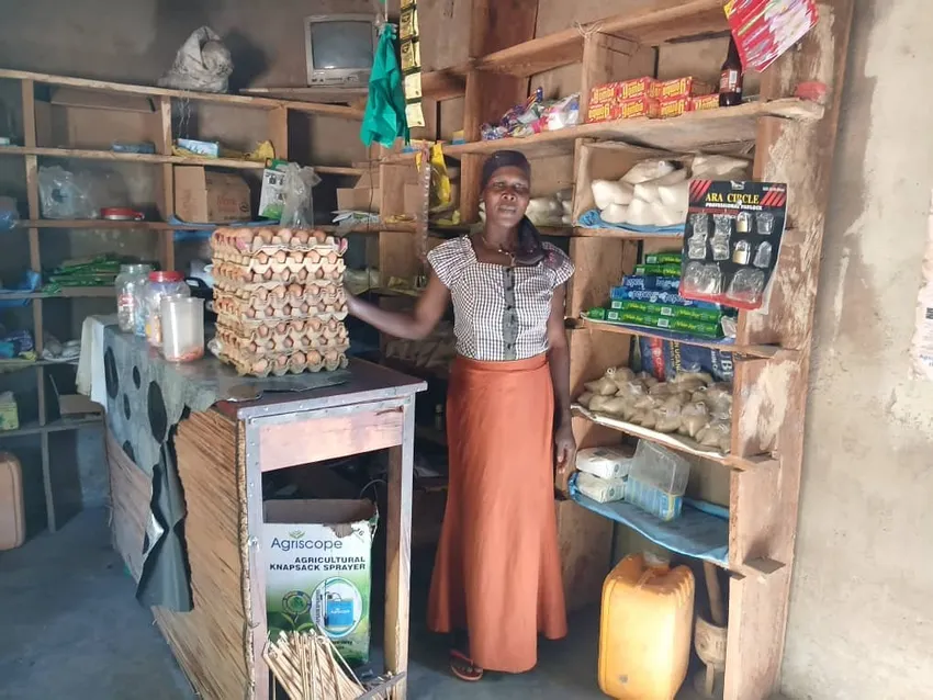 A group member on her road to self-sufficiency in her shop