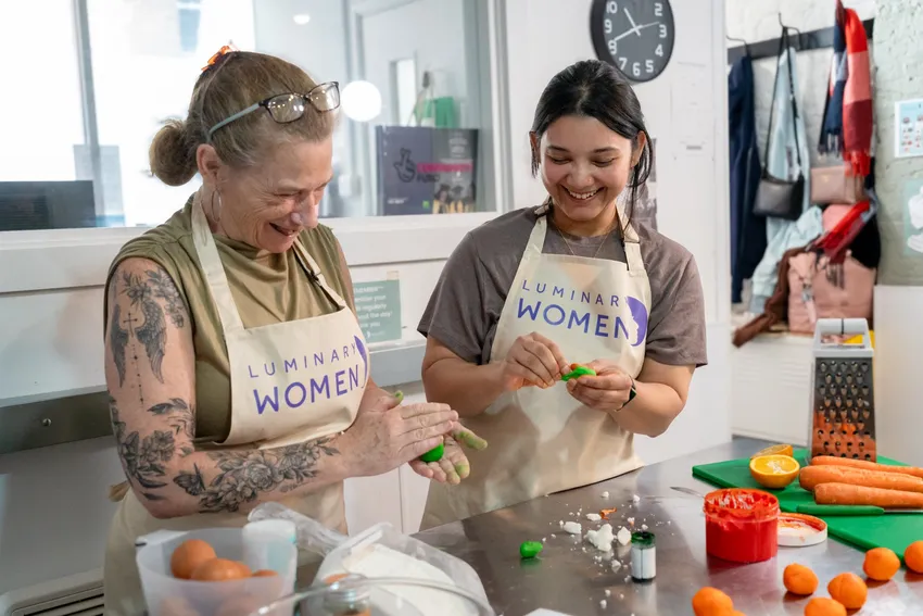 Luminary Women making carrot cake icing