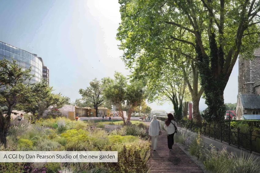 A CGI of the new garden, designed by Dan Pearson Studio