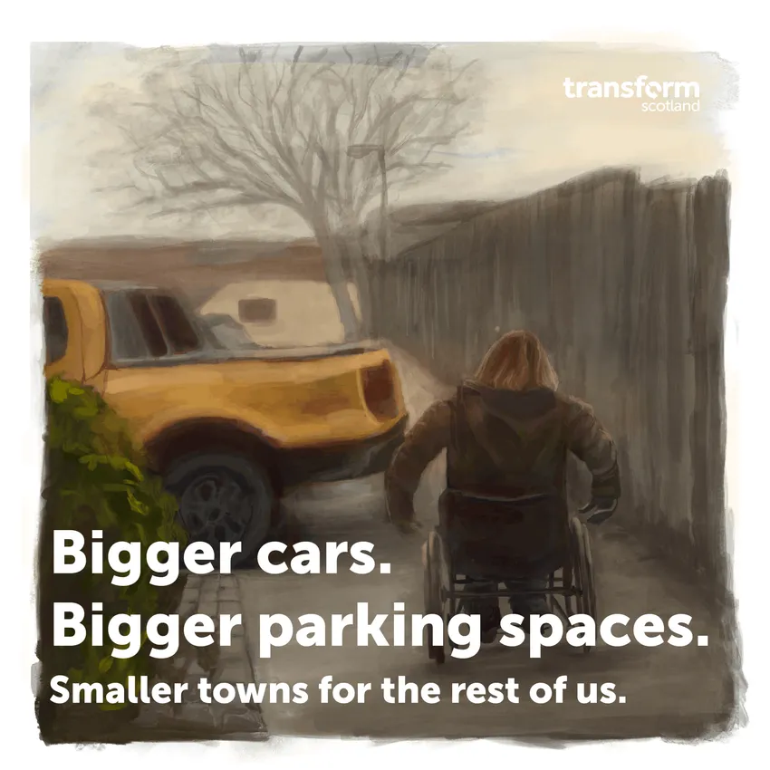Bigger cars. Bigger parking spaces. Smaller towns for the rest of us.