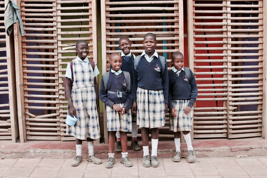 Girls at the St Jerome's Centre ready for school