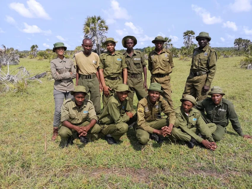 Raabia Hawa with rangers in Kenya