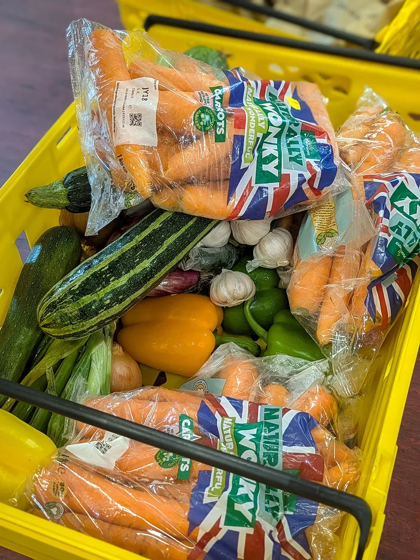 A box of fresh veg
